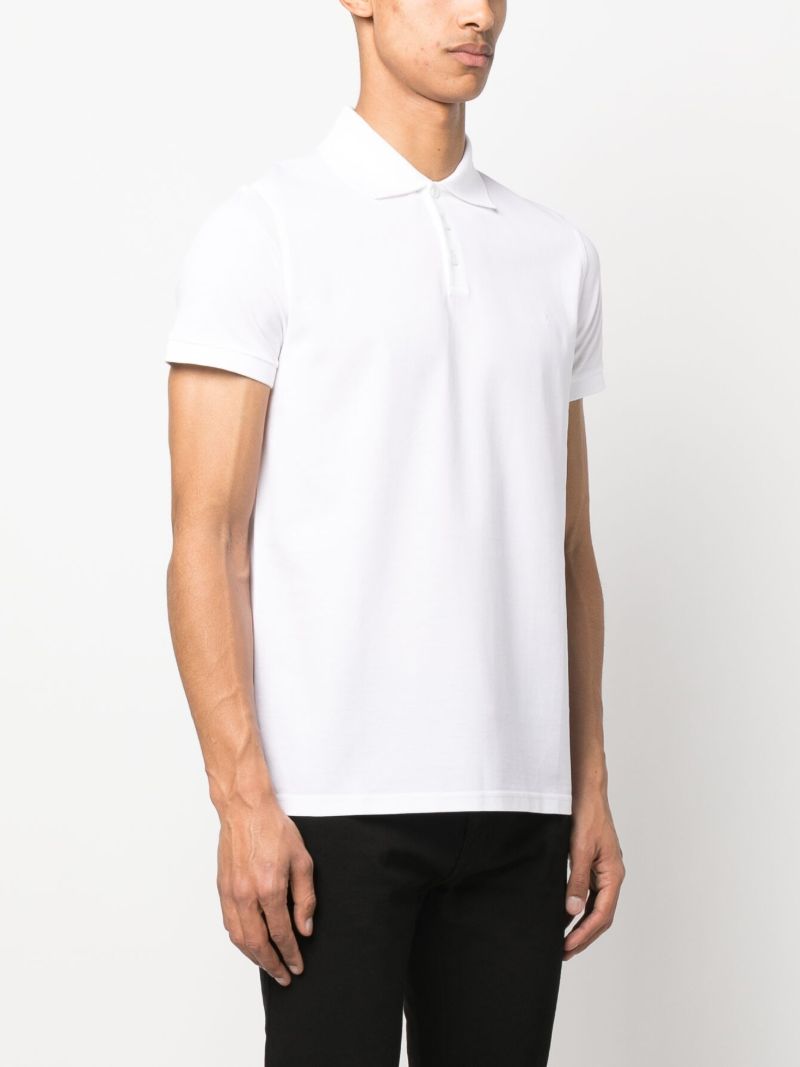 White Embroidered Logo Polo Shirt