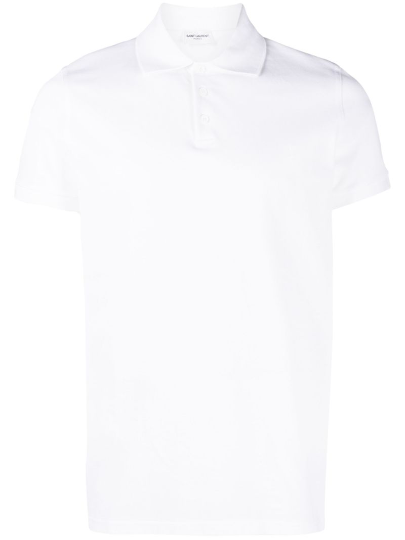 White Embroidered Logo Polo Shirt