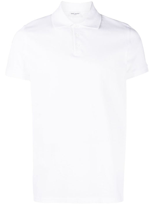 White Embroidered Logo Polo Shirt