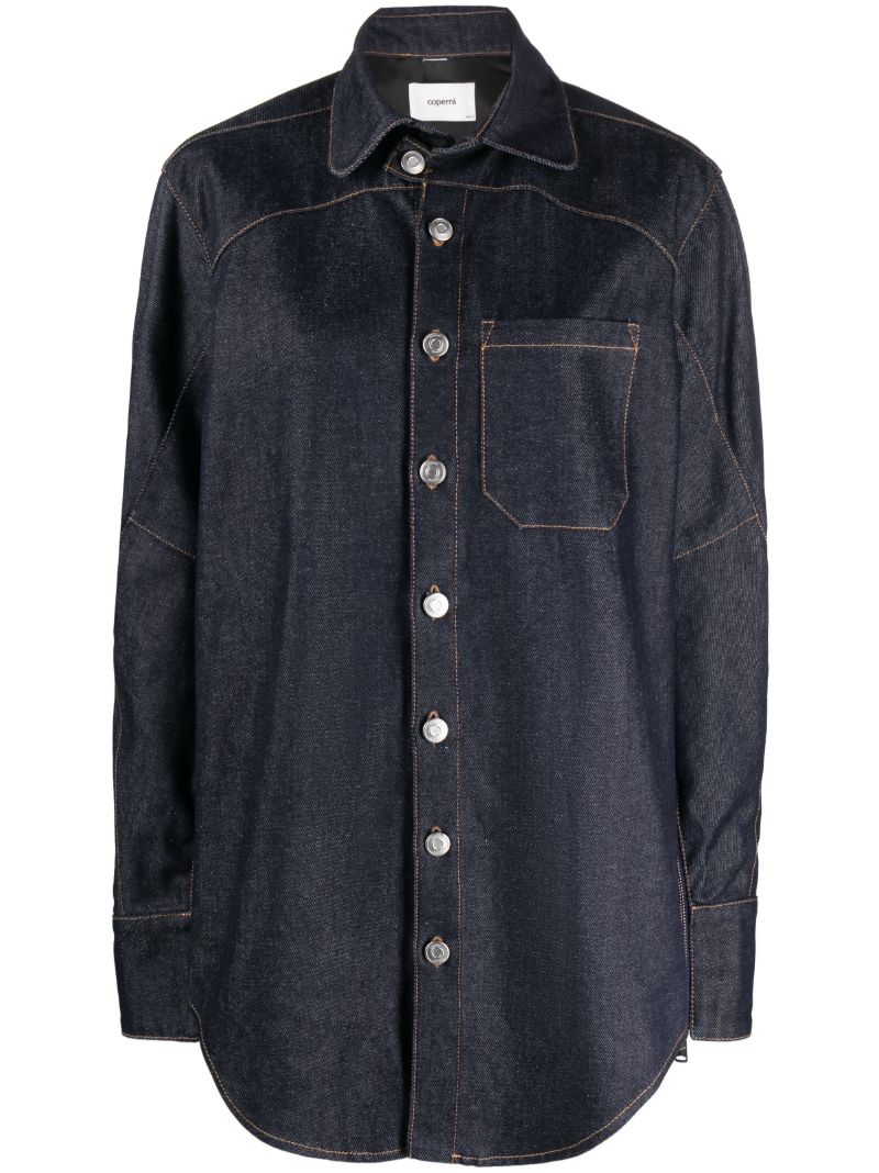 Blue Moto Denim Shirt