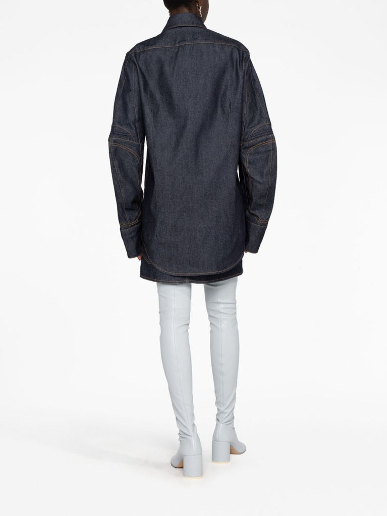 Blue Moto Denim Shirt