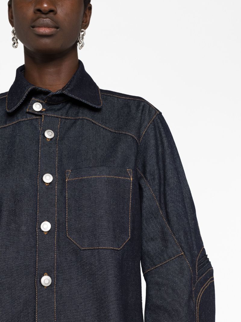 Blue Moto Denim Shirt