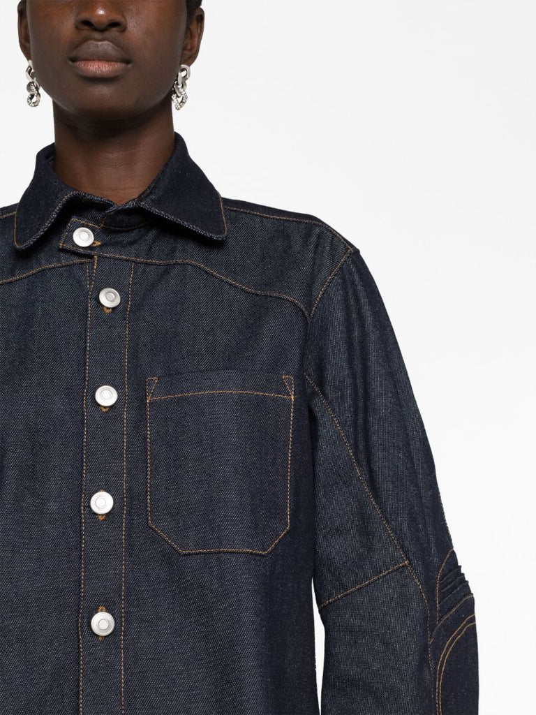 Blue Moto Denim Shirt