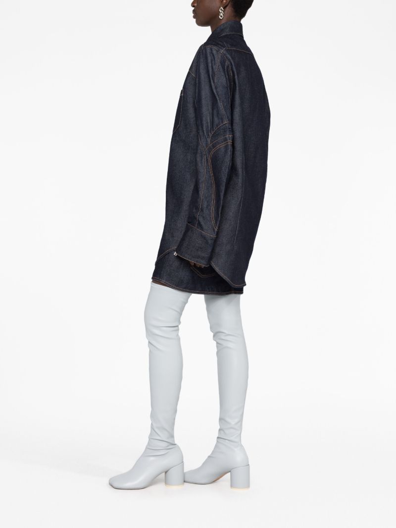 Blue Moto Denim Shirt