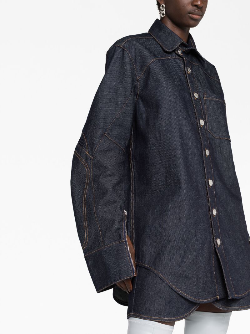 Blue Moto Denim Shirt