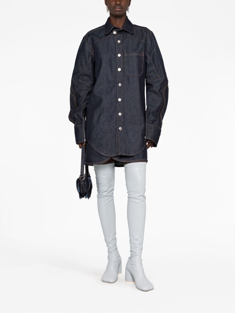 Blue Moto Denim Shirt