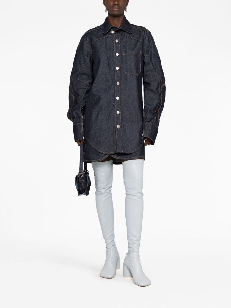 Blue Moto Denim Shirt