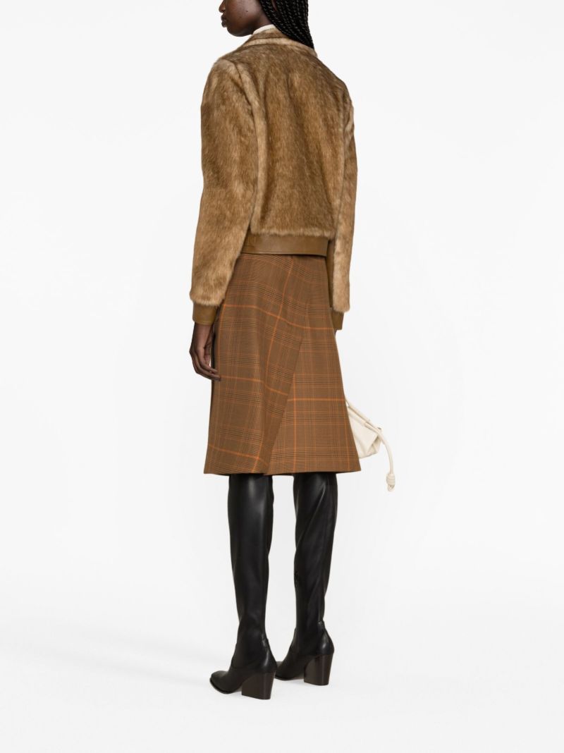 Brown Faux Fur Zipped Jacket