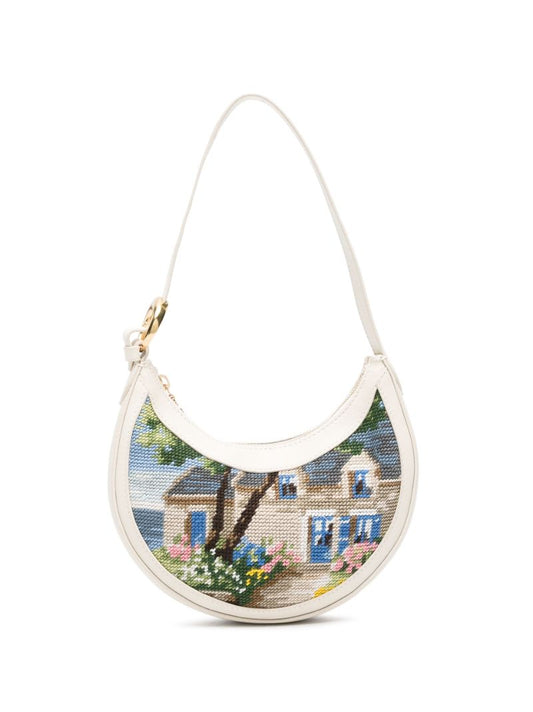 White Mini Eclips Regenerated Tapestry Shoulder Bag