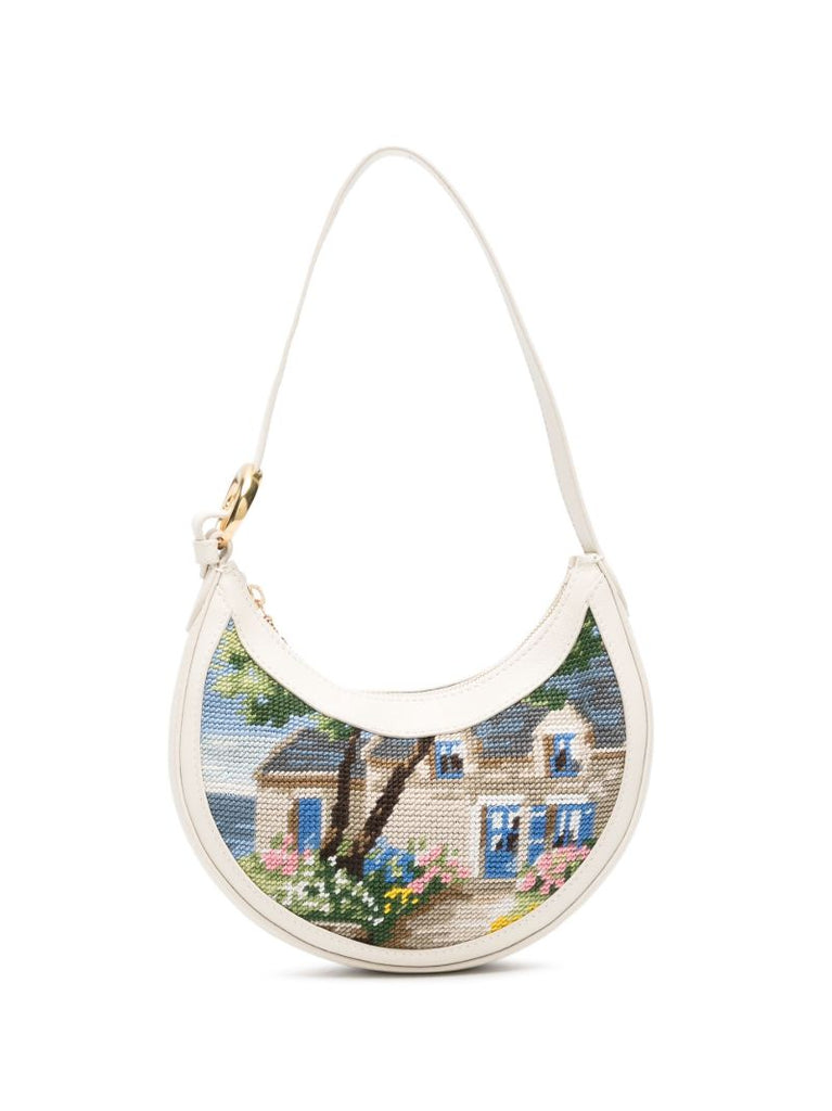 White Mini Eclips Regenerated Tapestry Shoulder Bag