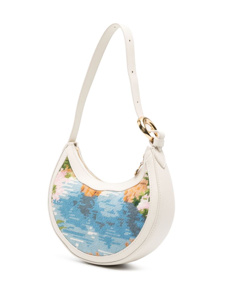 White Mini Eclips Regenerated Tapestry Shoulder Bag