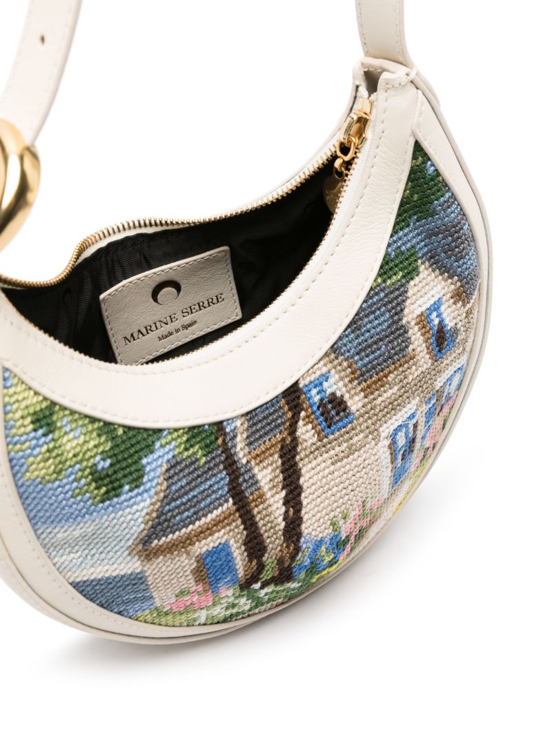White Mini Eclips Regenerated Tapestry Shoulder Bag