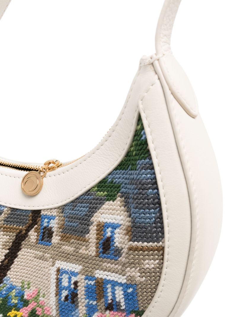 White Mini Eclips Regenerated Tapestry Shoulder Bag