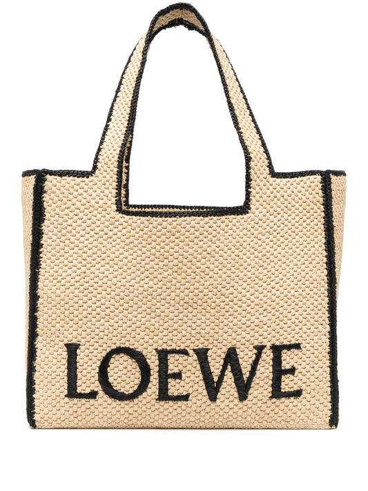 Neutral Logo Embroidered Tote Bag