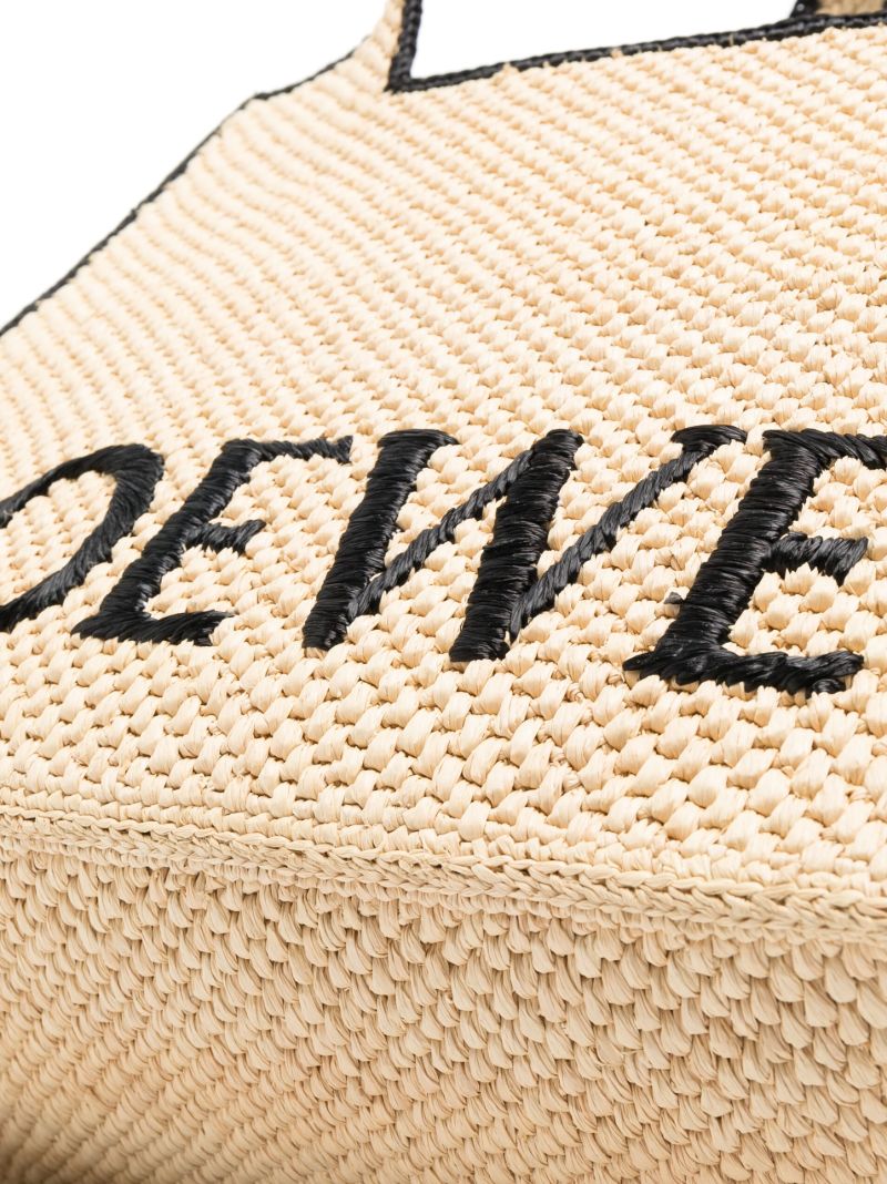 Neutral Logo Embroidered Tote Bag