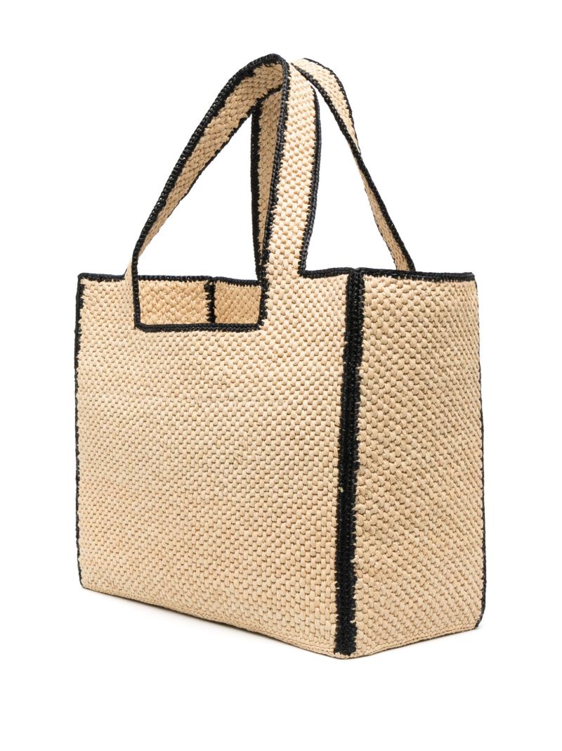 Neutral Logo Embroidered Tote Bag