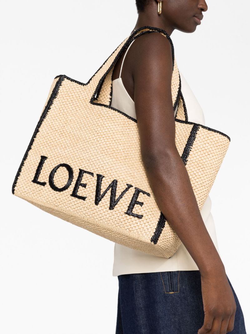 Neutral Logo Embroidered Tote Bag