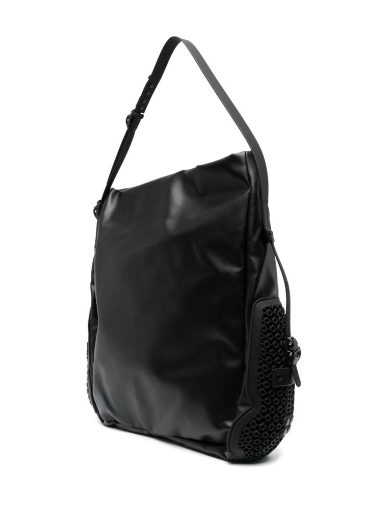 Black Obo Faux Leather Shoulder Bag