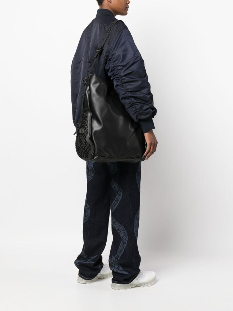 Black Obo Faux Leather Shoulder Bag