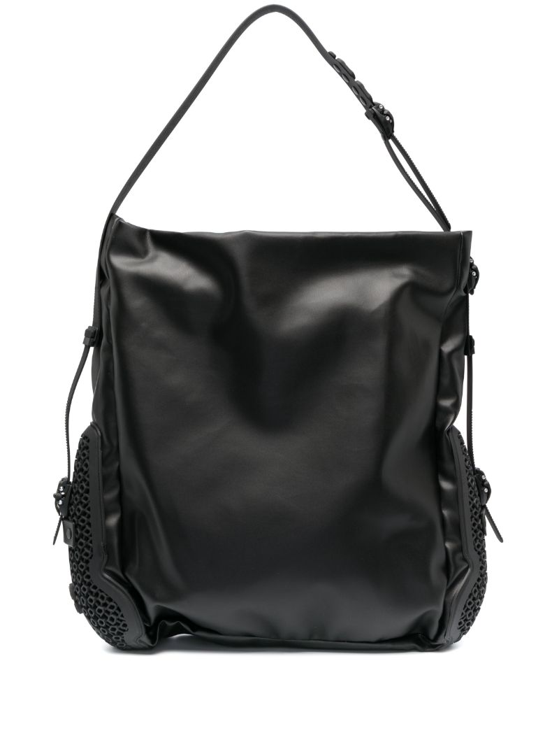 Black Obo Faux Leather Shoulder Bag