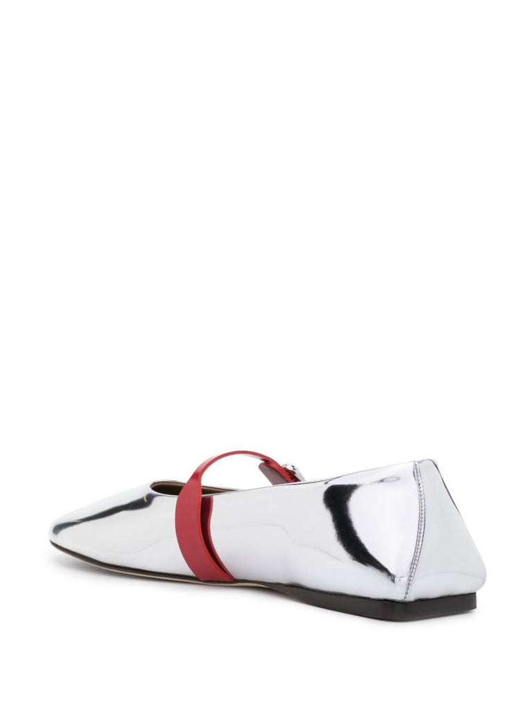 Silver Les Ballerines Rondes Ballet Pumps