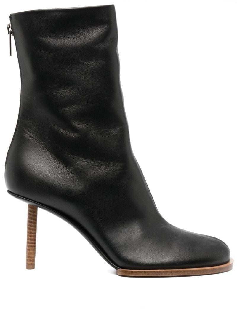 Black Les Bottines Rond CarrÃ_x0083_Â© 80 Leather Boots