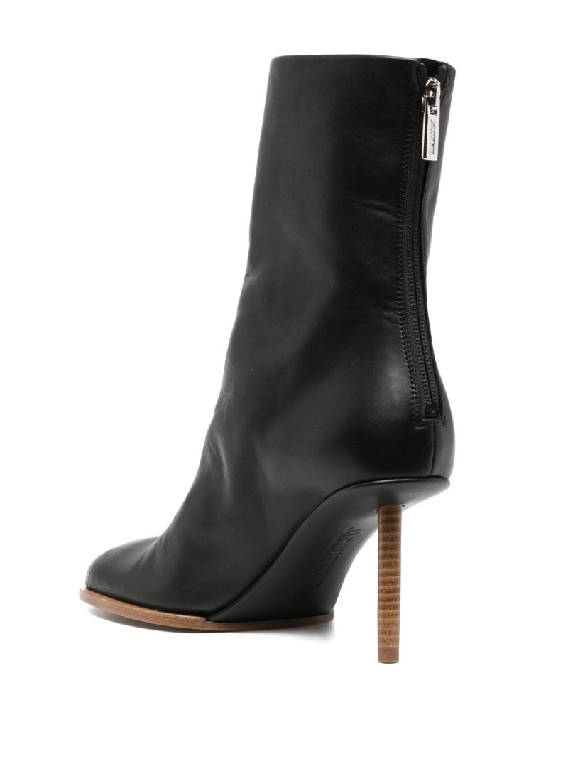 Black Les Bottines Rond CarrÃ_x0083_Â© 80 Leather Boots