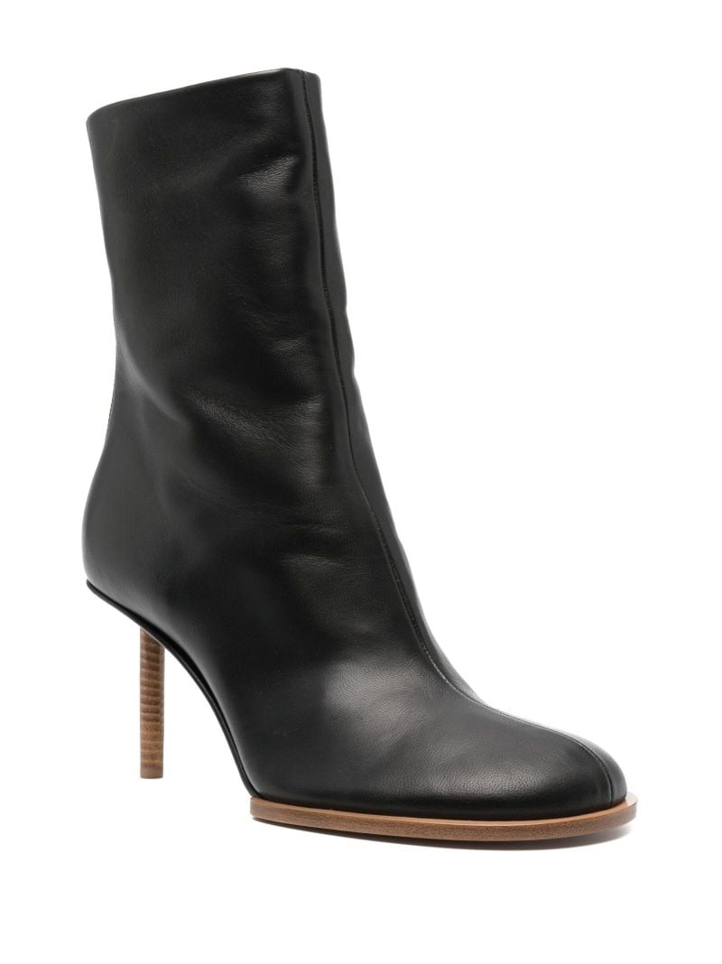 Black Les Bottines Rond CarrÃ_x0083_Â© 80 Leather Boots