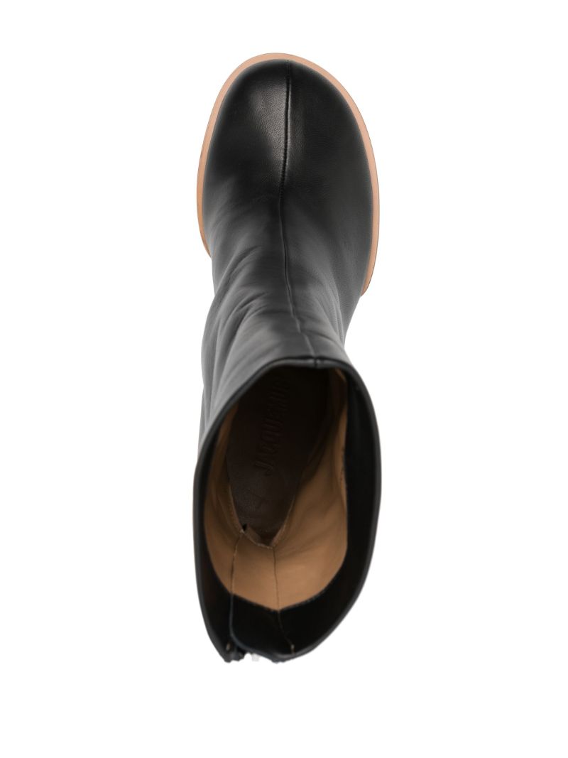 Black Les Bottines Rond CarrÃ_x0083_Â© 80 Leather Boots