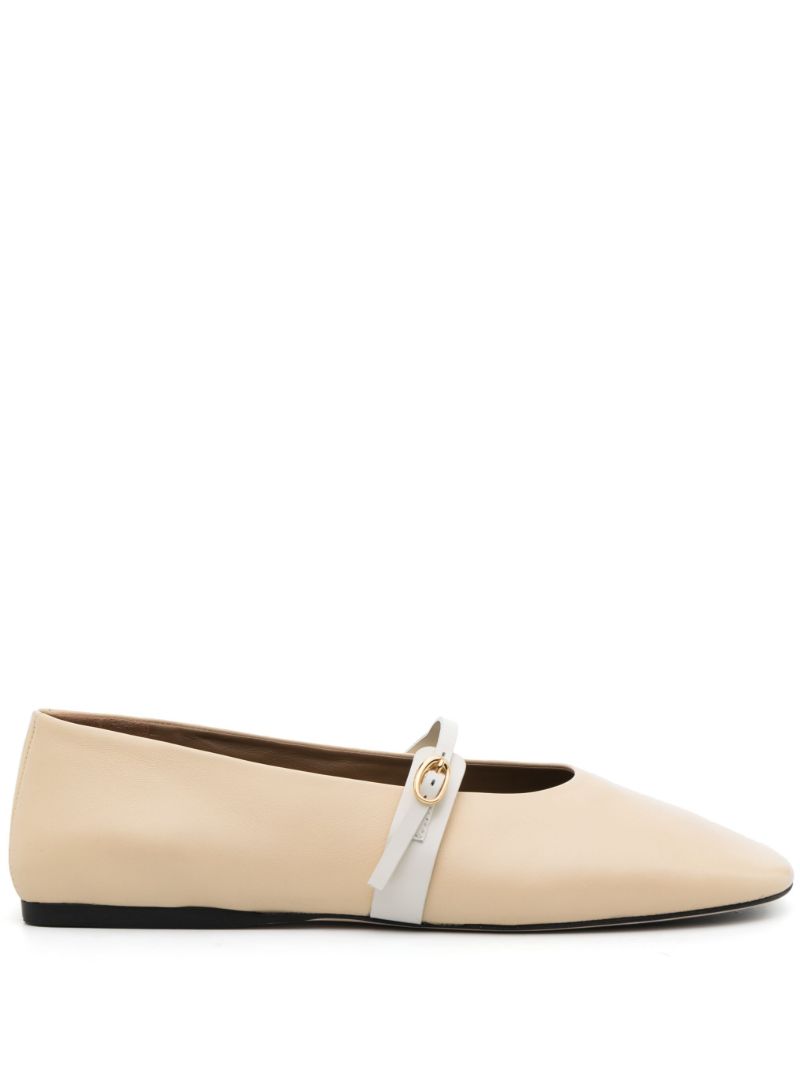 Neutral Les Ballerines Rondes Leather Ballet Pumps
