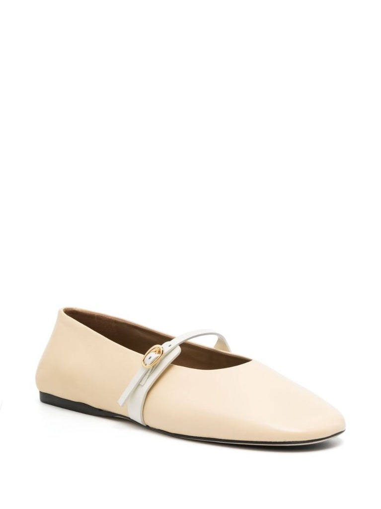 Neutral Les Ballerines Rondes Leather Ballet Pumps