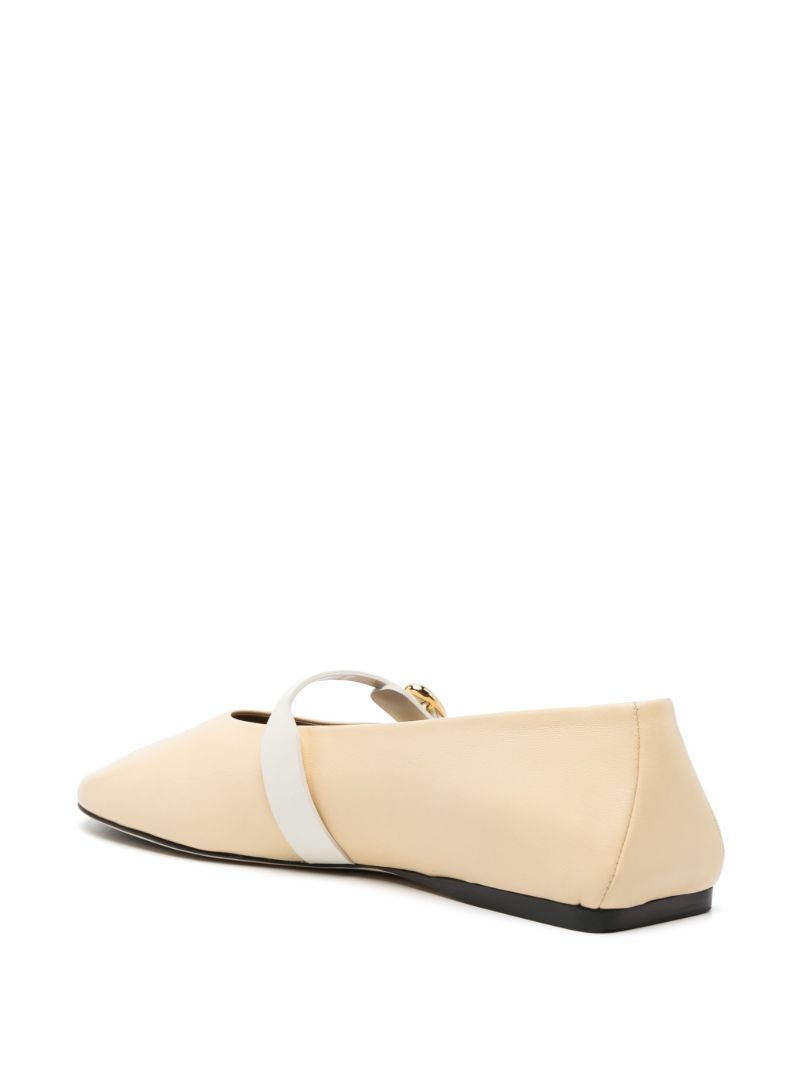 Neutral Les Ballerines Rondes Leather Ballet Pumps