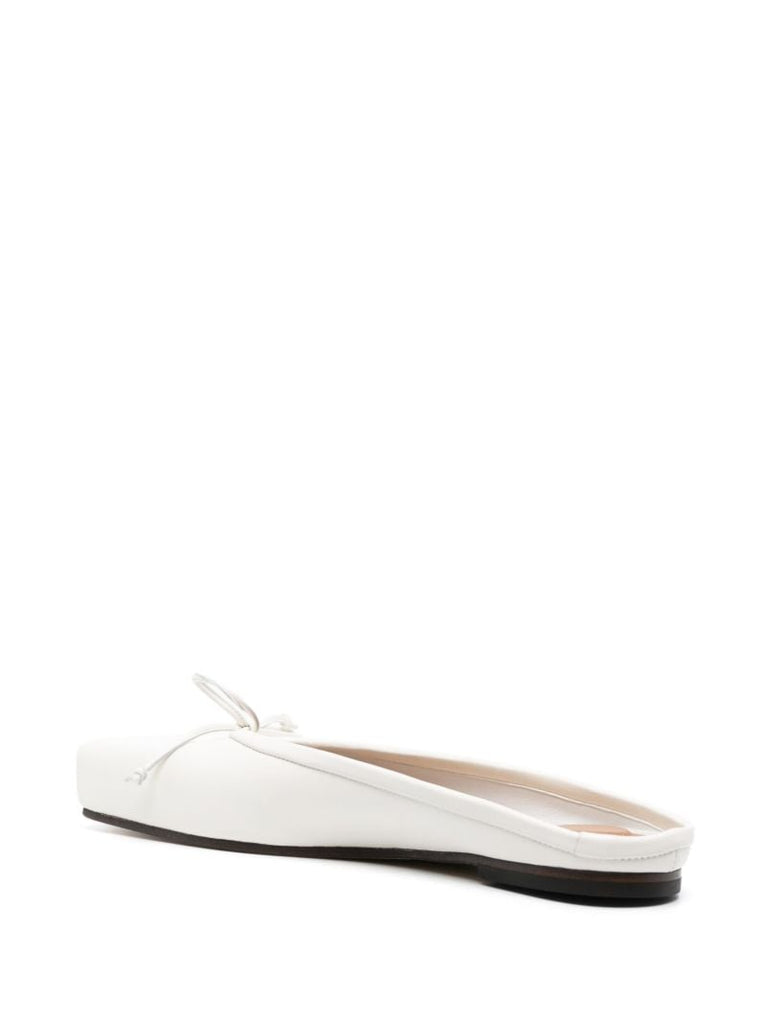 White Les Mules Plates Ballet Mules