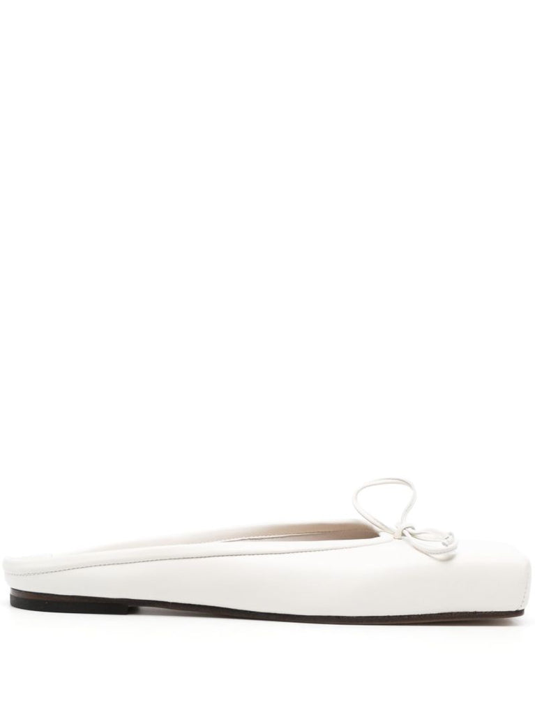 White Les Mules Plates Ballet Mules