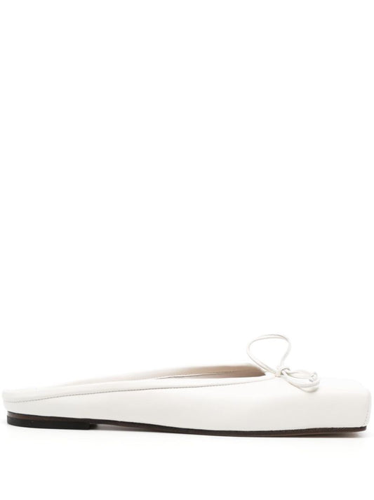 White Les Mules Plates Ballet Mules