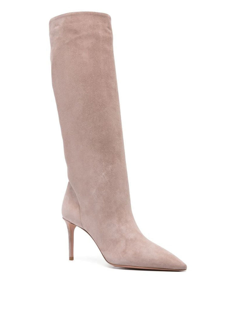 Neutral Matignon 75 Suede Knee-high Boots