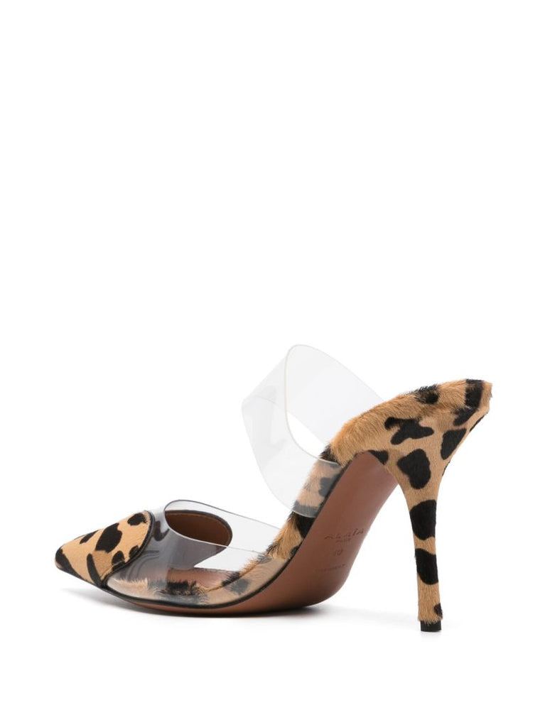 Neutral Coeur 90 Leopard-print Mules