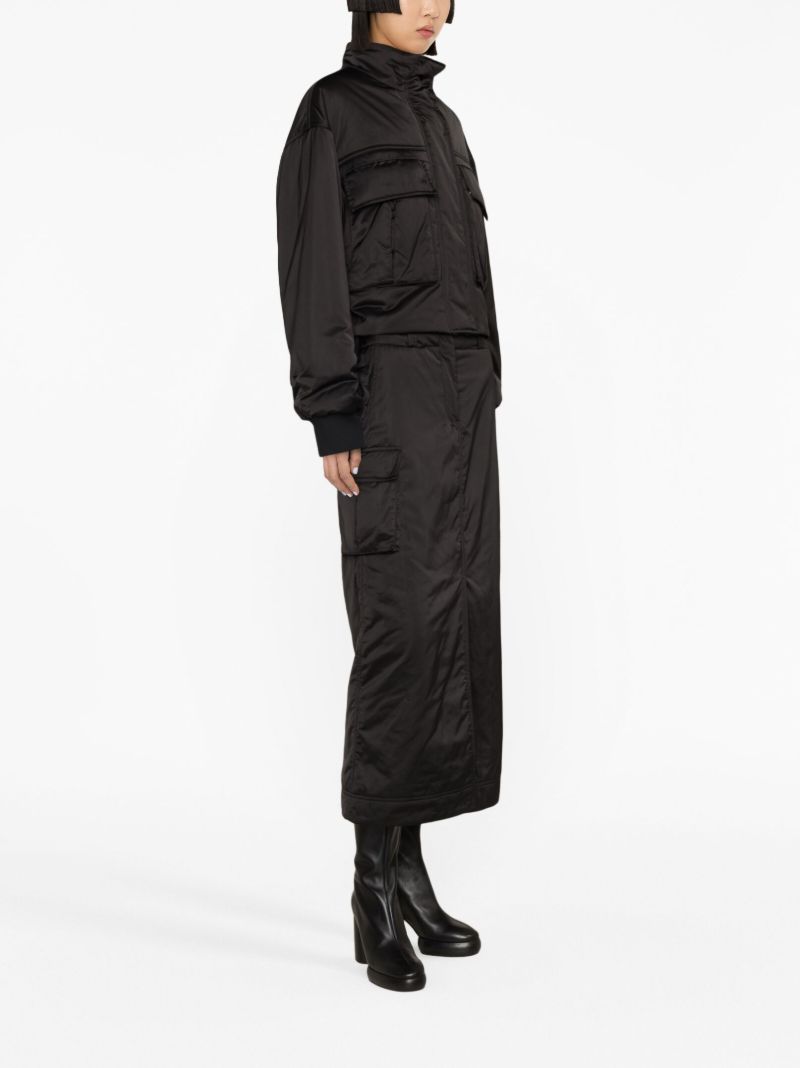 Black Satin Bomber Jacket