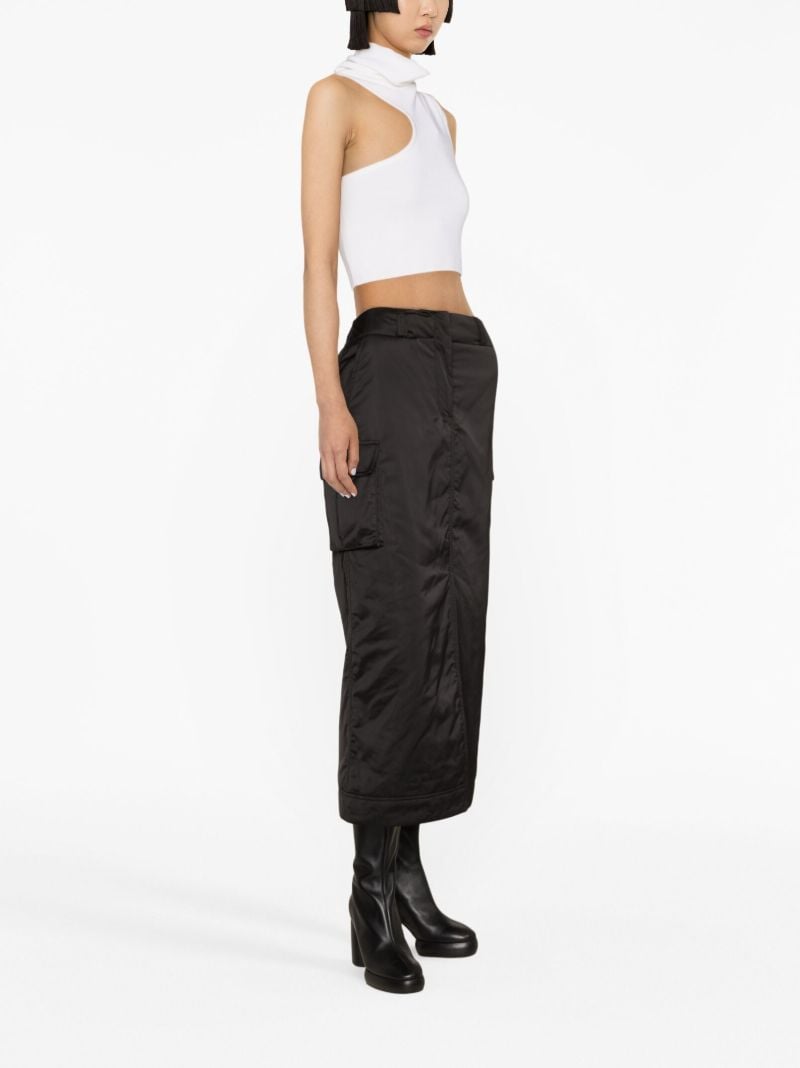Black Cargo Midi Skirt