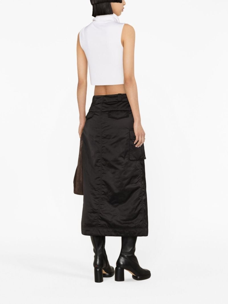 Black Cargo Midi Skirt