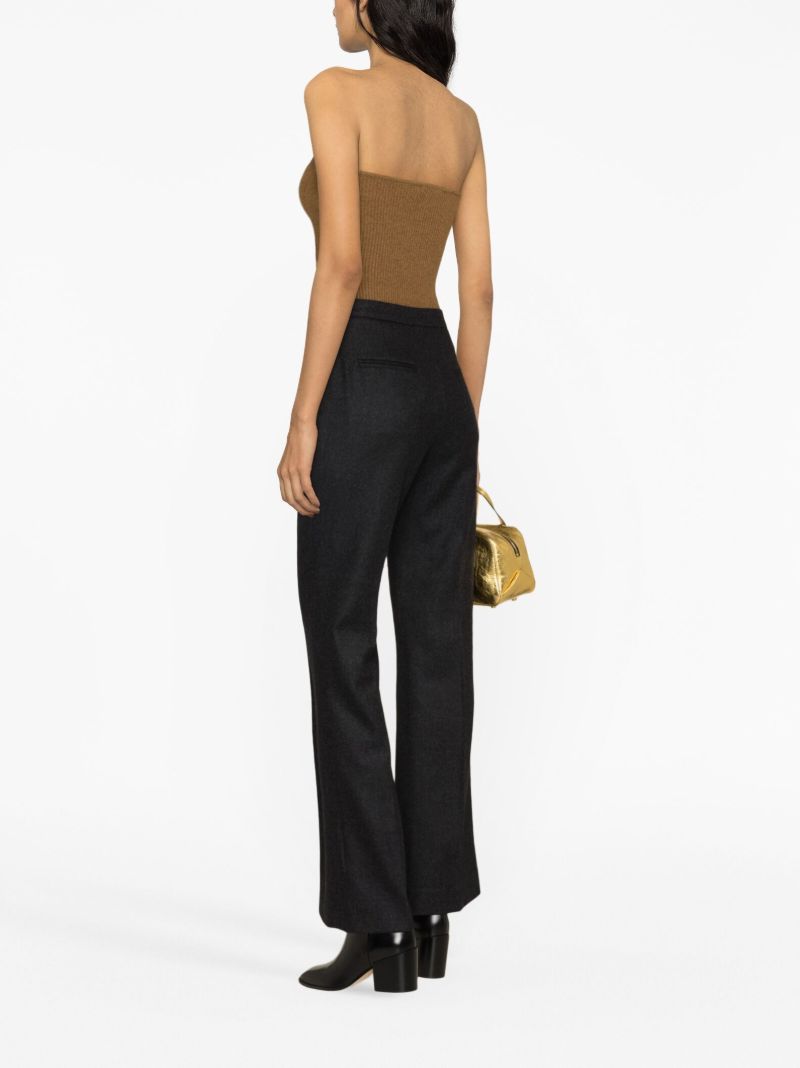 Grey Bootcut Wool Trousers