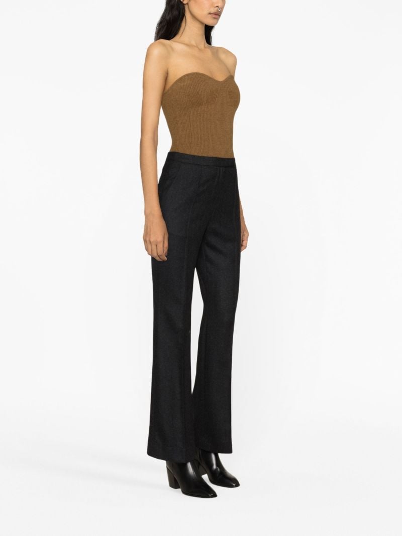 Grey Bootcut Wool Trousers