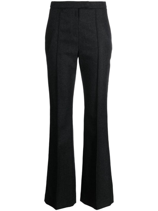 Grey Bootcut Wool Trousers