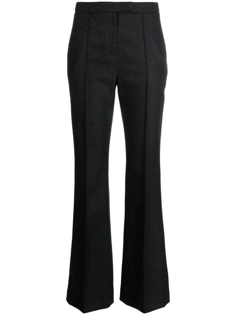 Grey Bootcut Wool Trousers