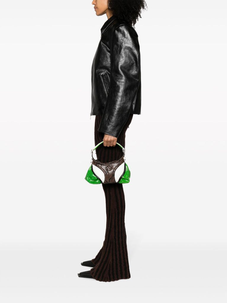 Green Futura Mini Leather Tote Bag