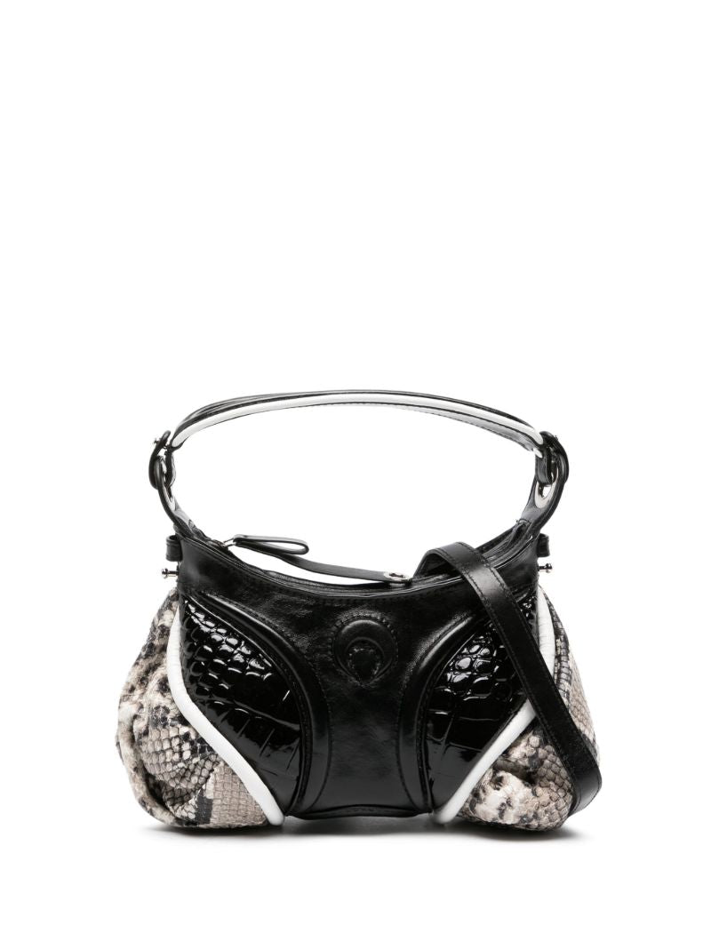 Black Futura Mini Leather Top Handle Bag