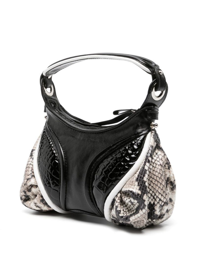 Black Futura Mini Leather Top Handle Bag