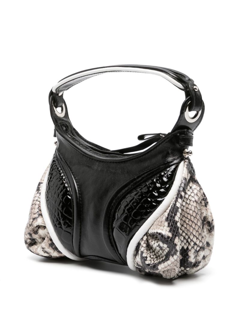 Black Futura Mini Leather Top Handle Bag