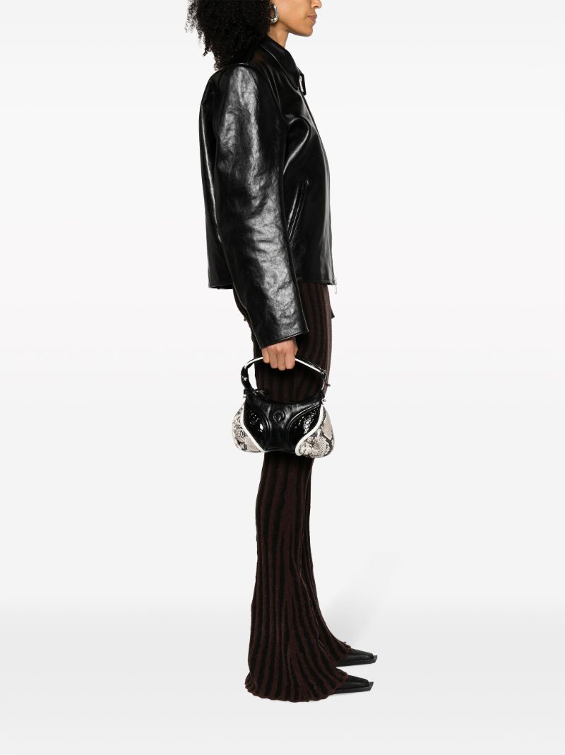 Black Futura Mini Leather Top Handle Bag