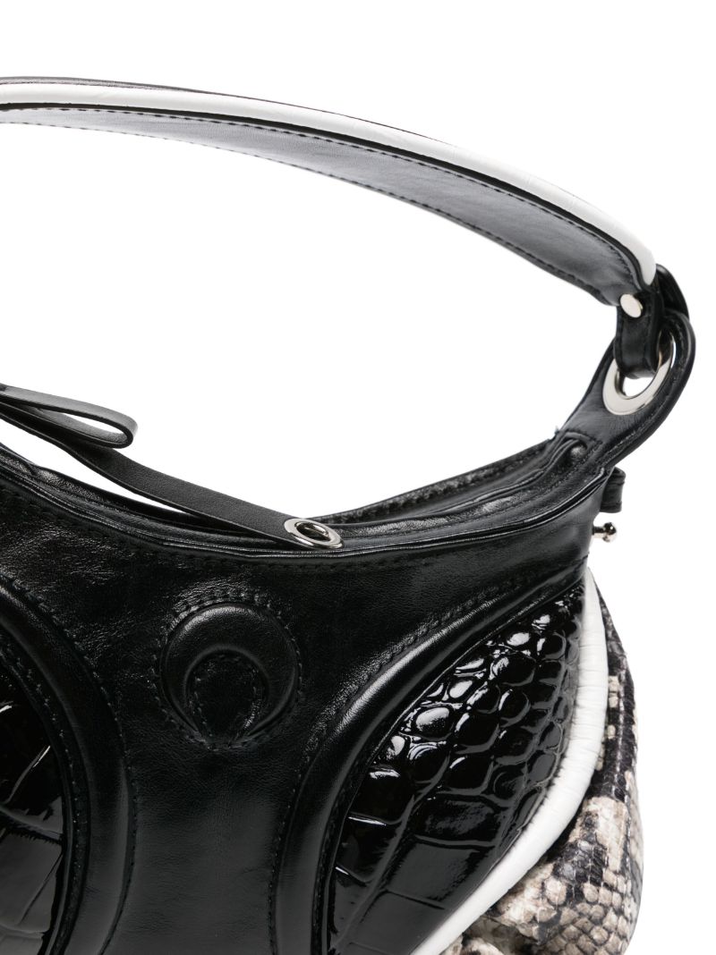 Black Futura Mini Leather Top Handle Bag